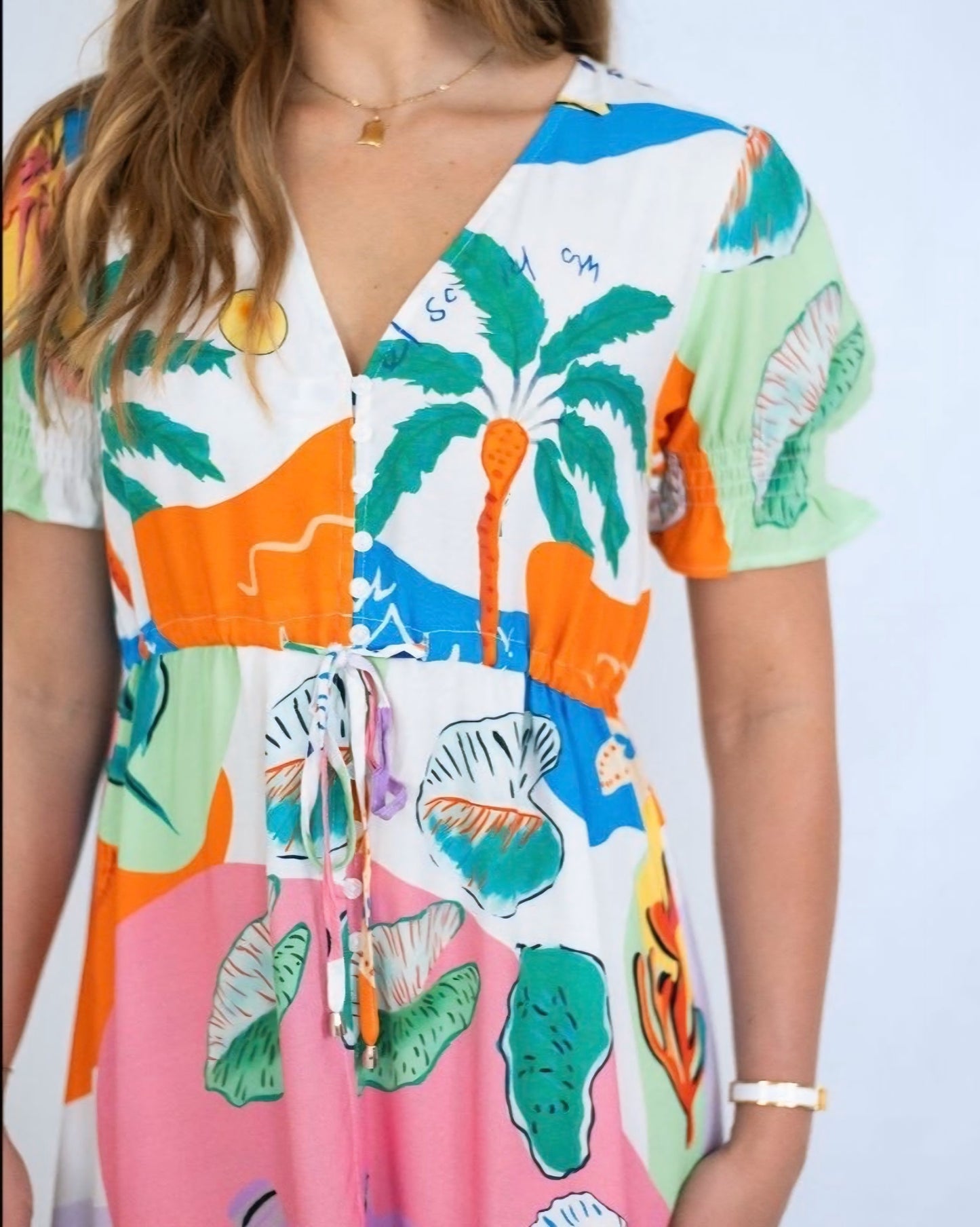 Sandy Sea Side Print Dress