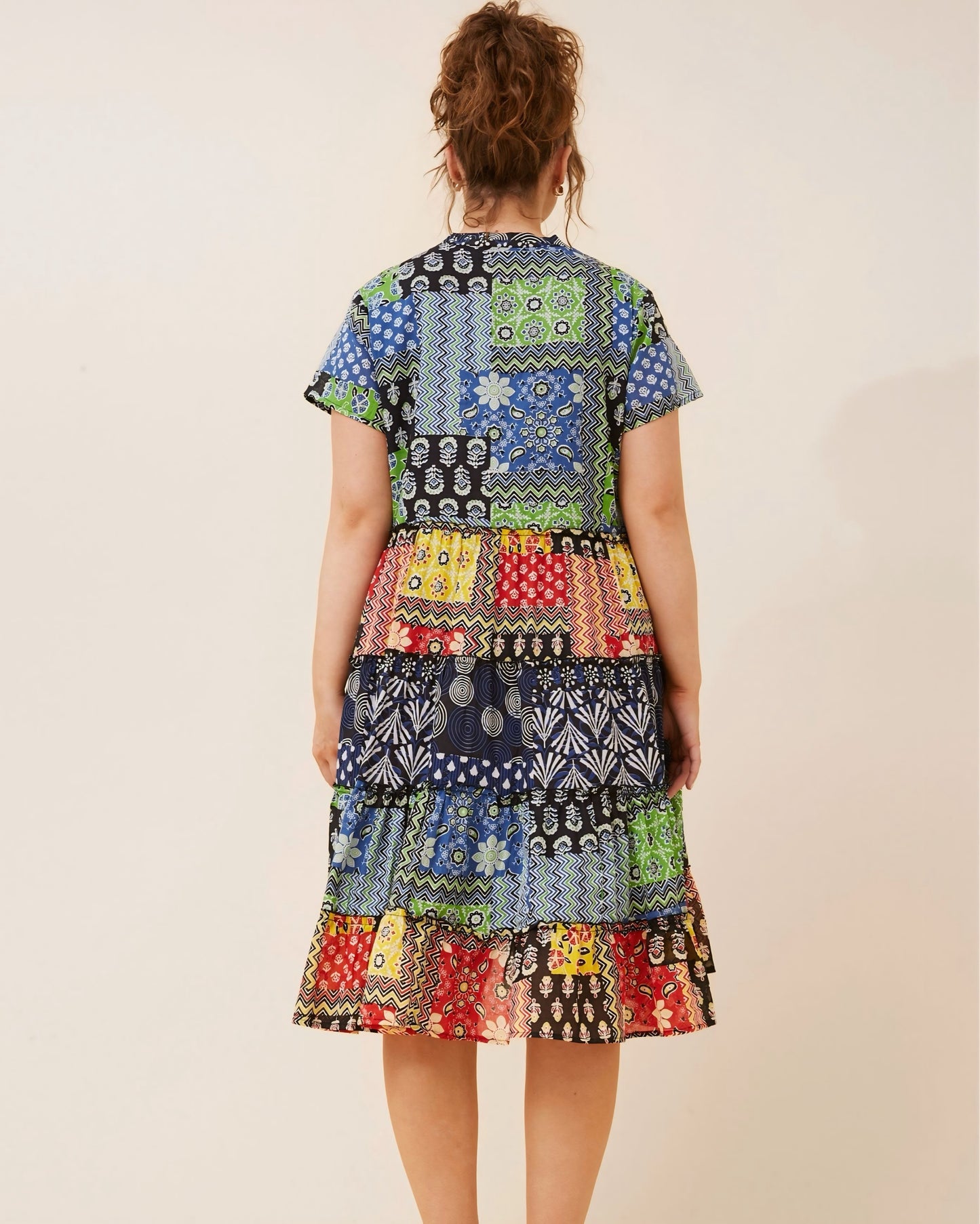 Alana Patchwork Print Dress