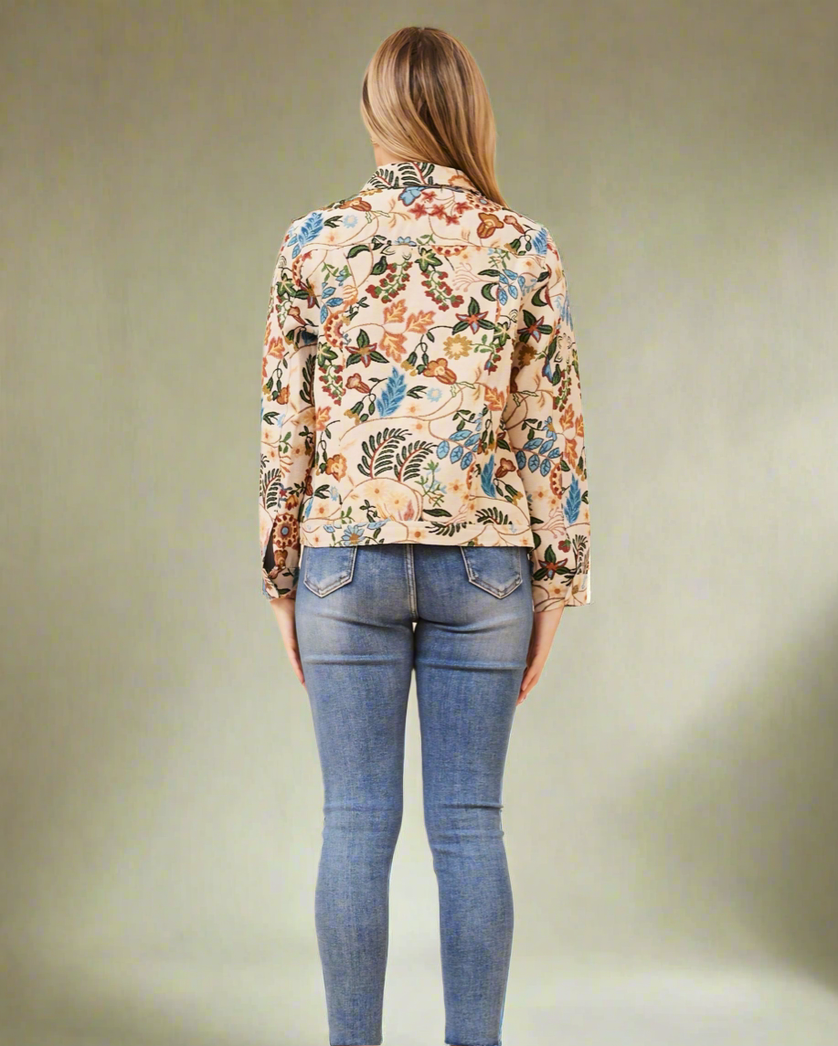 Zelda Printed Long Sleeve Jacket