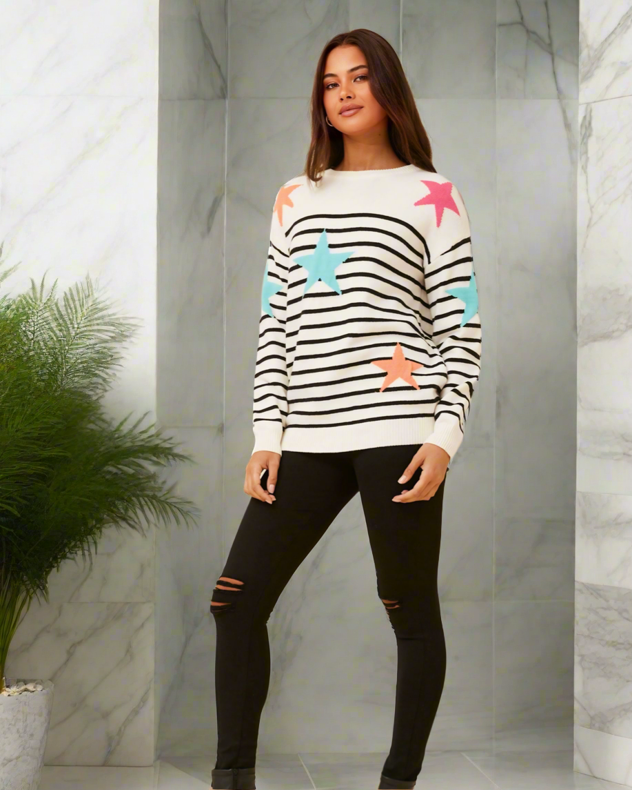 Scarlet Star Print Knit Sweater