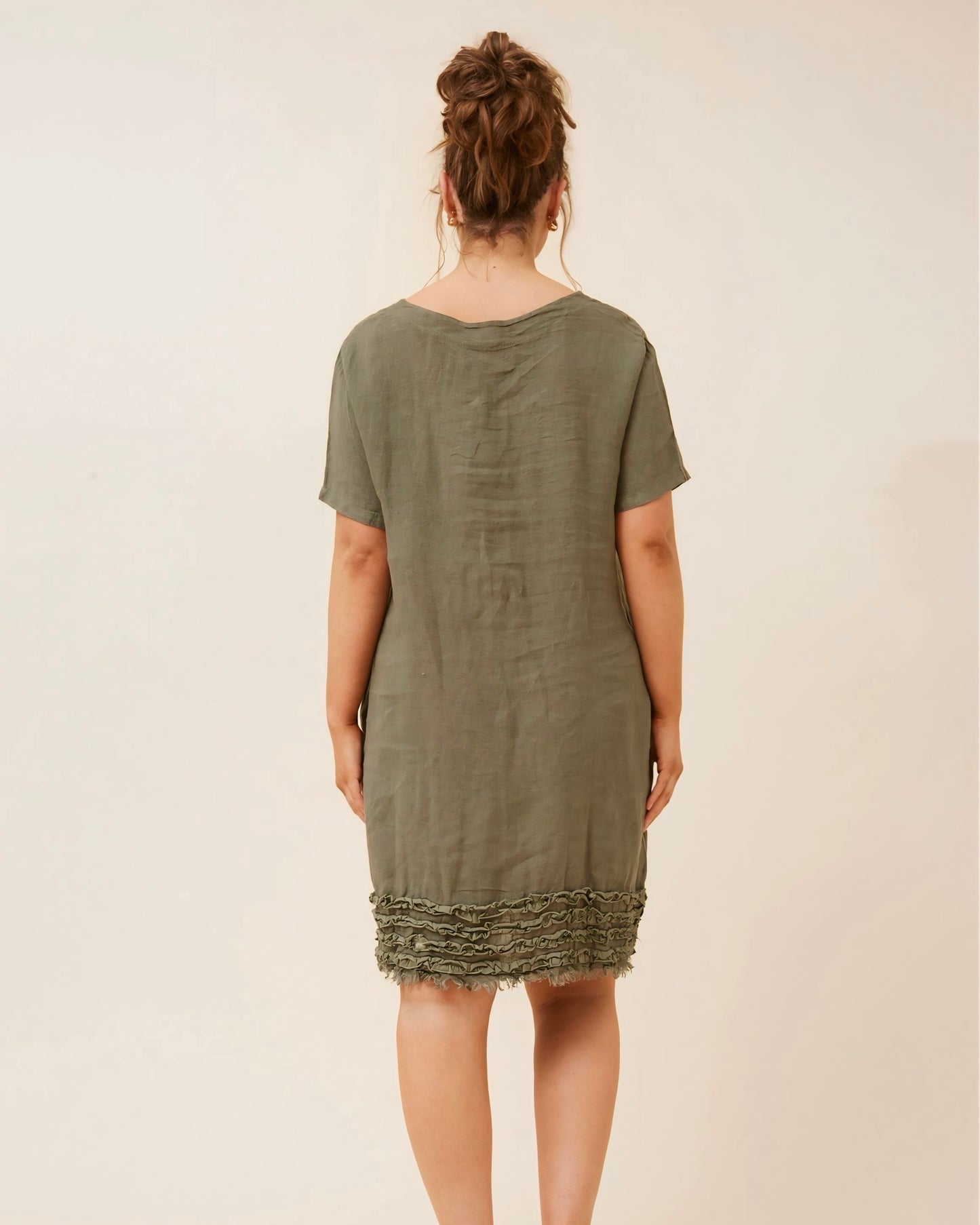 Valda Frill Detail Linen Dress