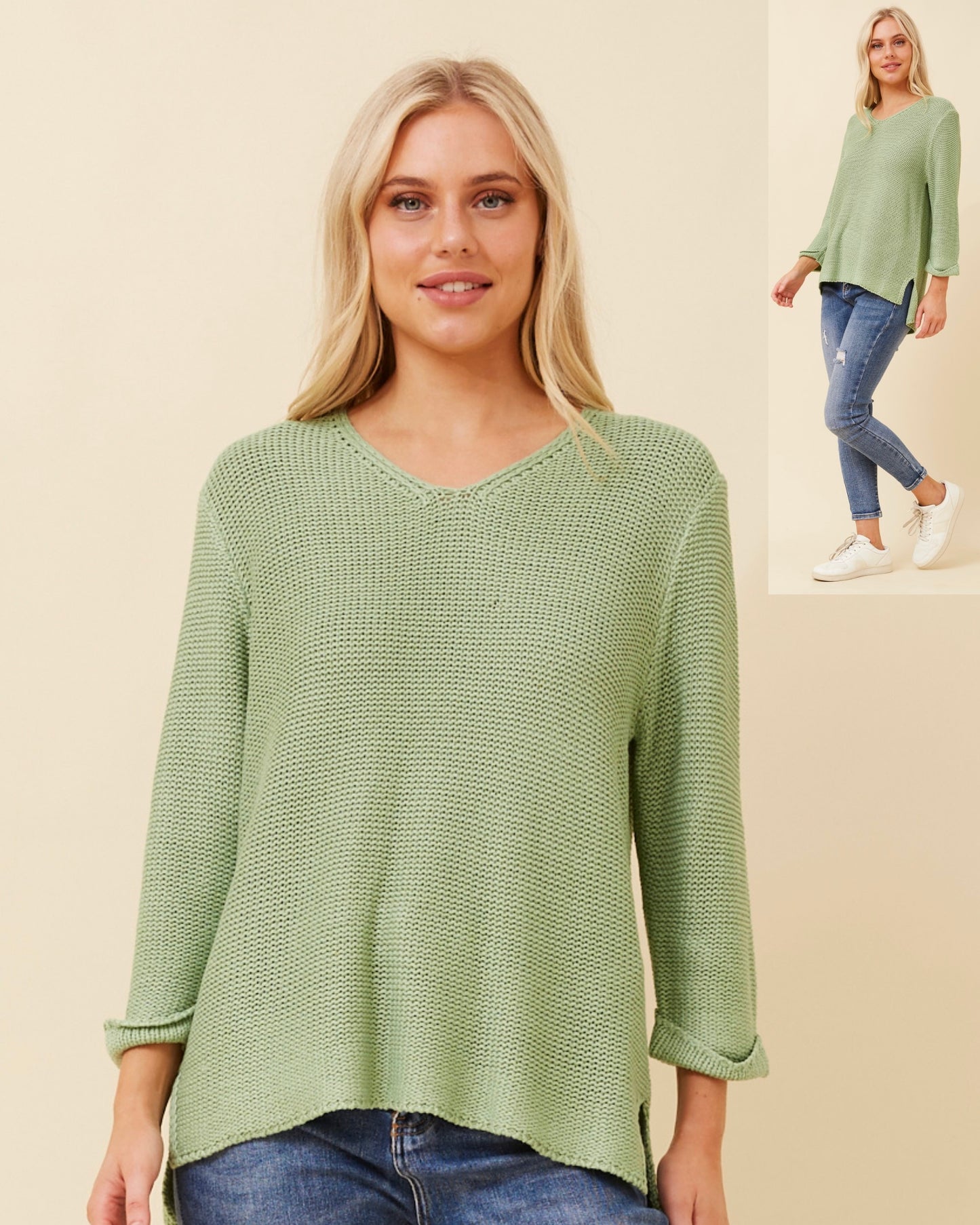 Trudy V Neck Knit Top