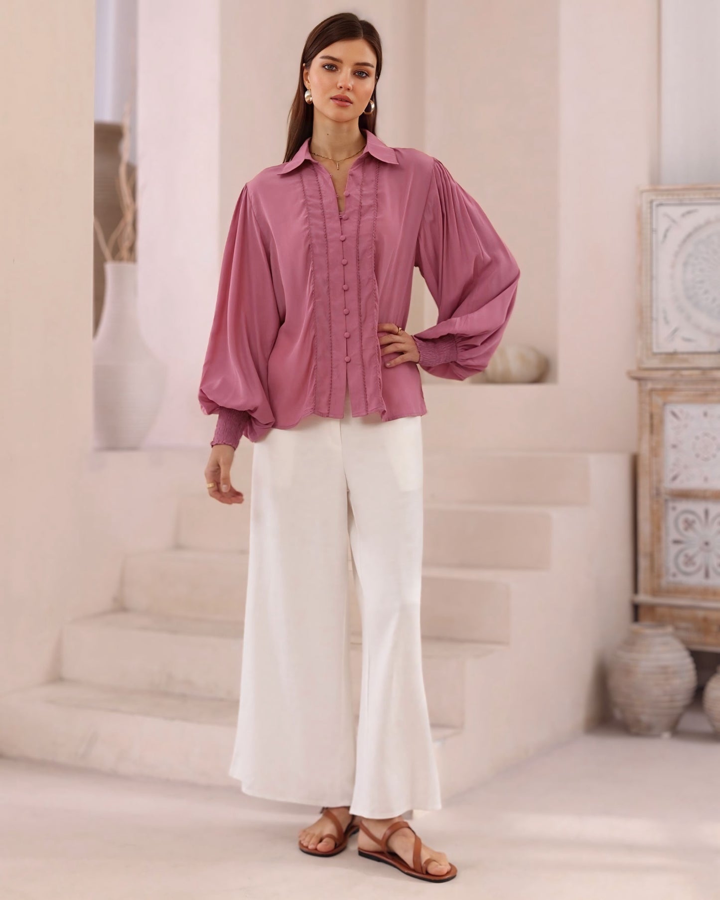 Mandy Button Front Blouse