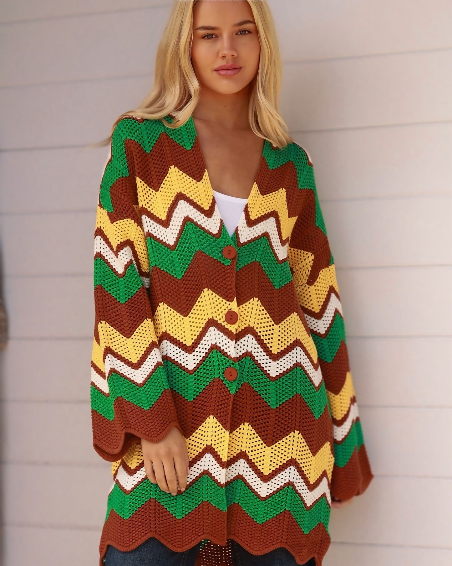Seda Crochet Knit Cardigan