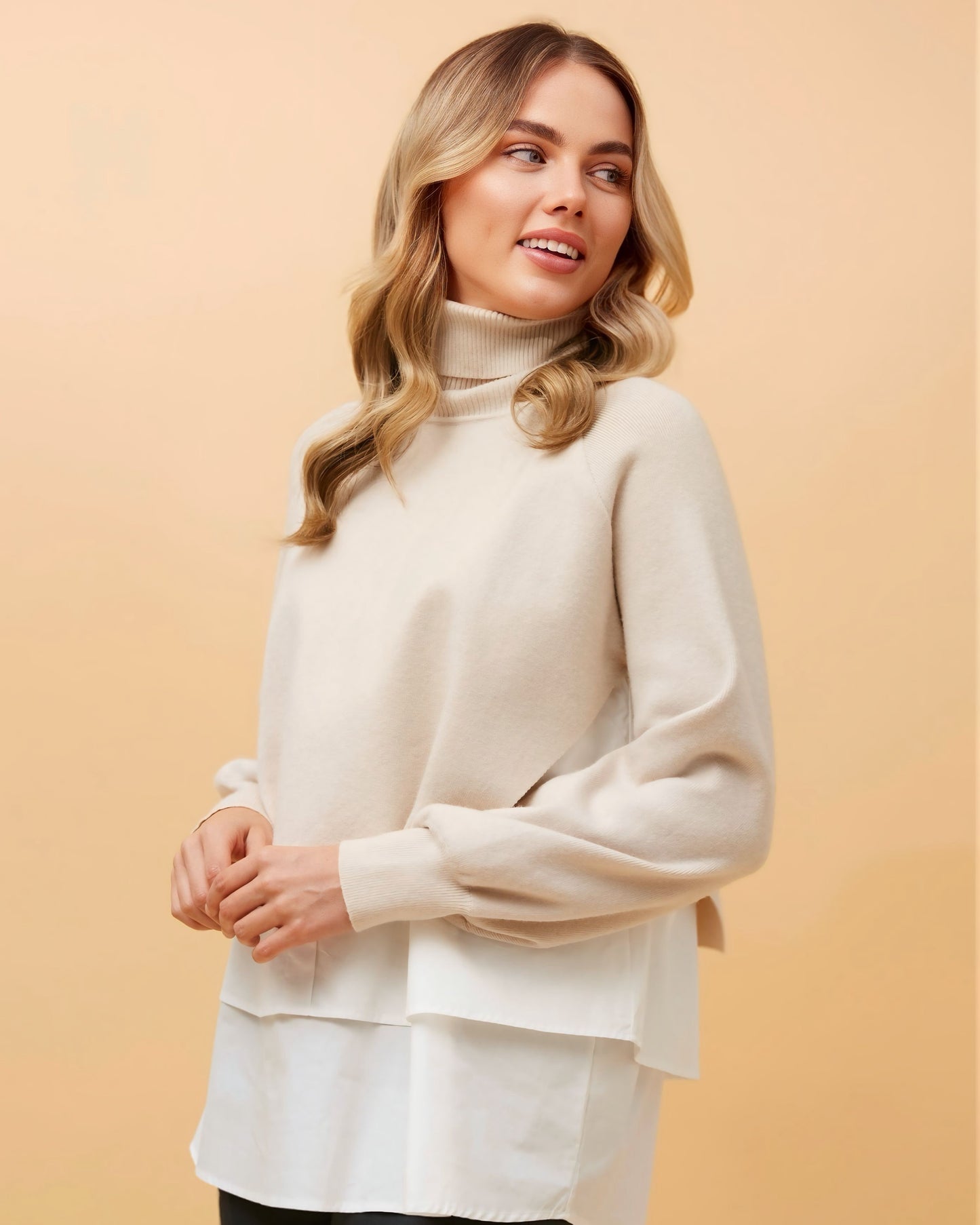 Sarah High Neck Knit Sweater