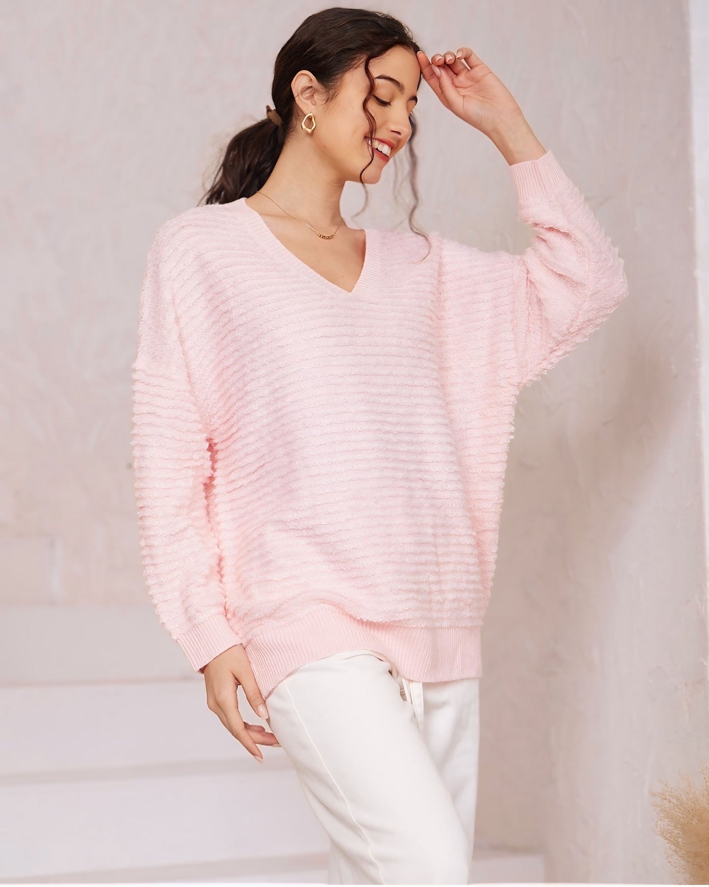 Angie V Neck Knit Sweater