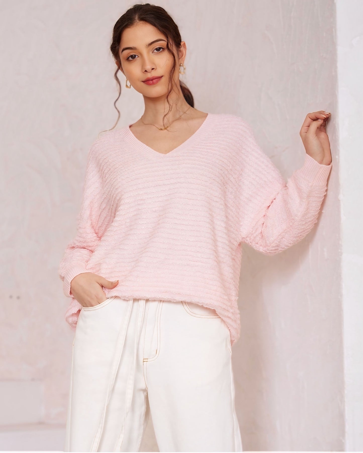 Angie V Neck Knit Sweater