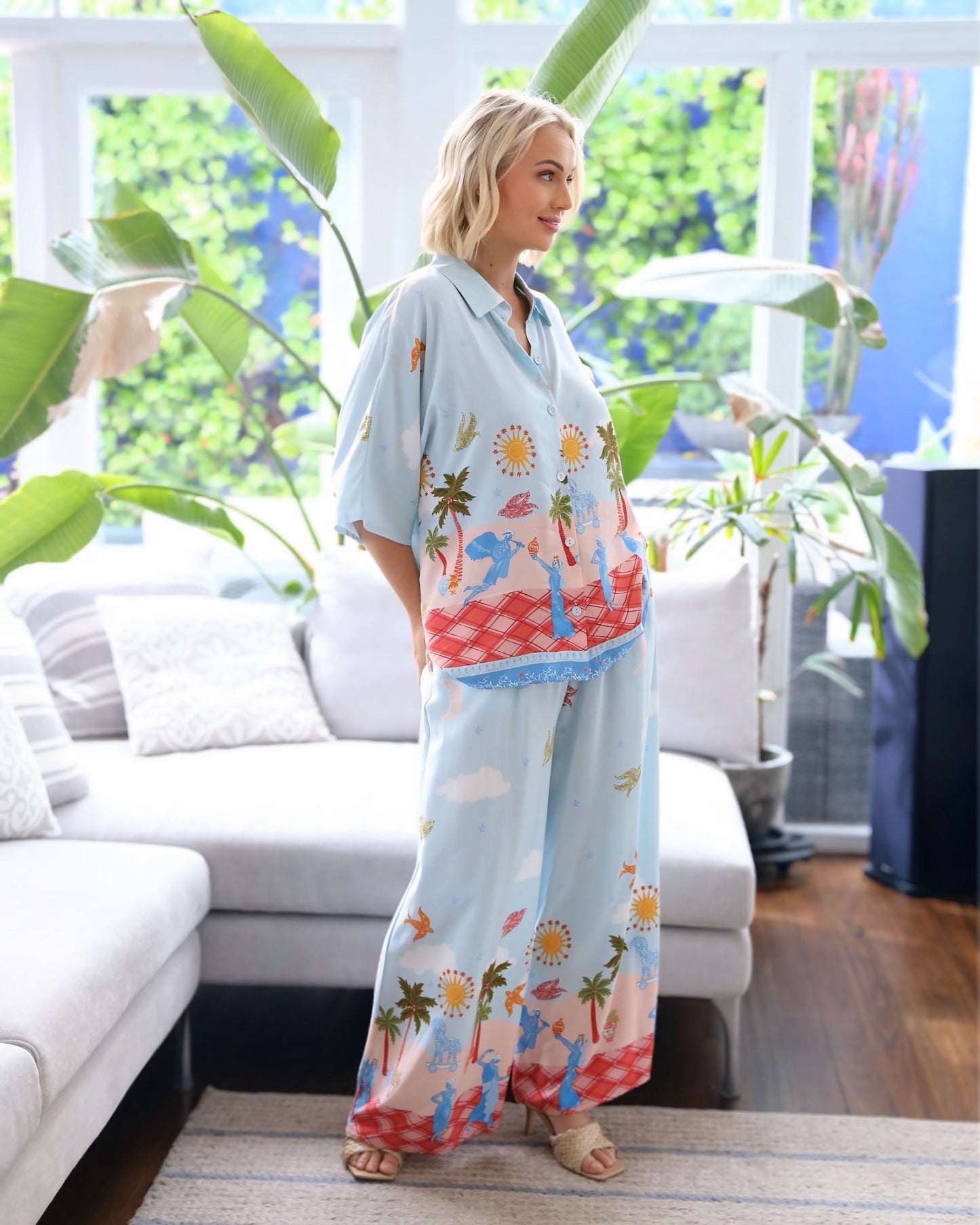 Sandy Tropical Shirt And Pants Set