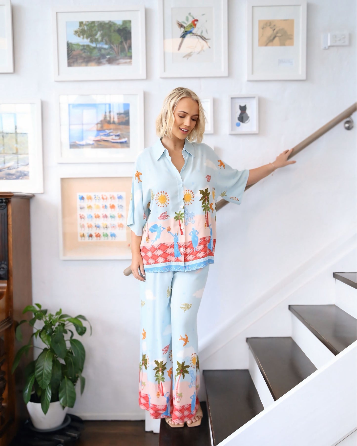 Sandy Tropical Shirt And Pants Set