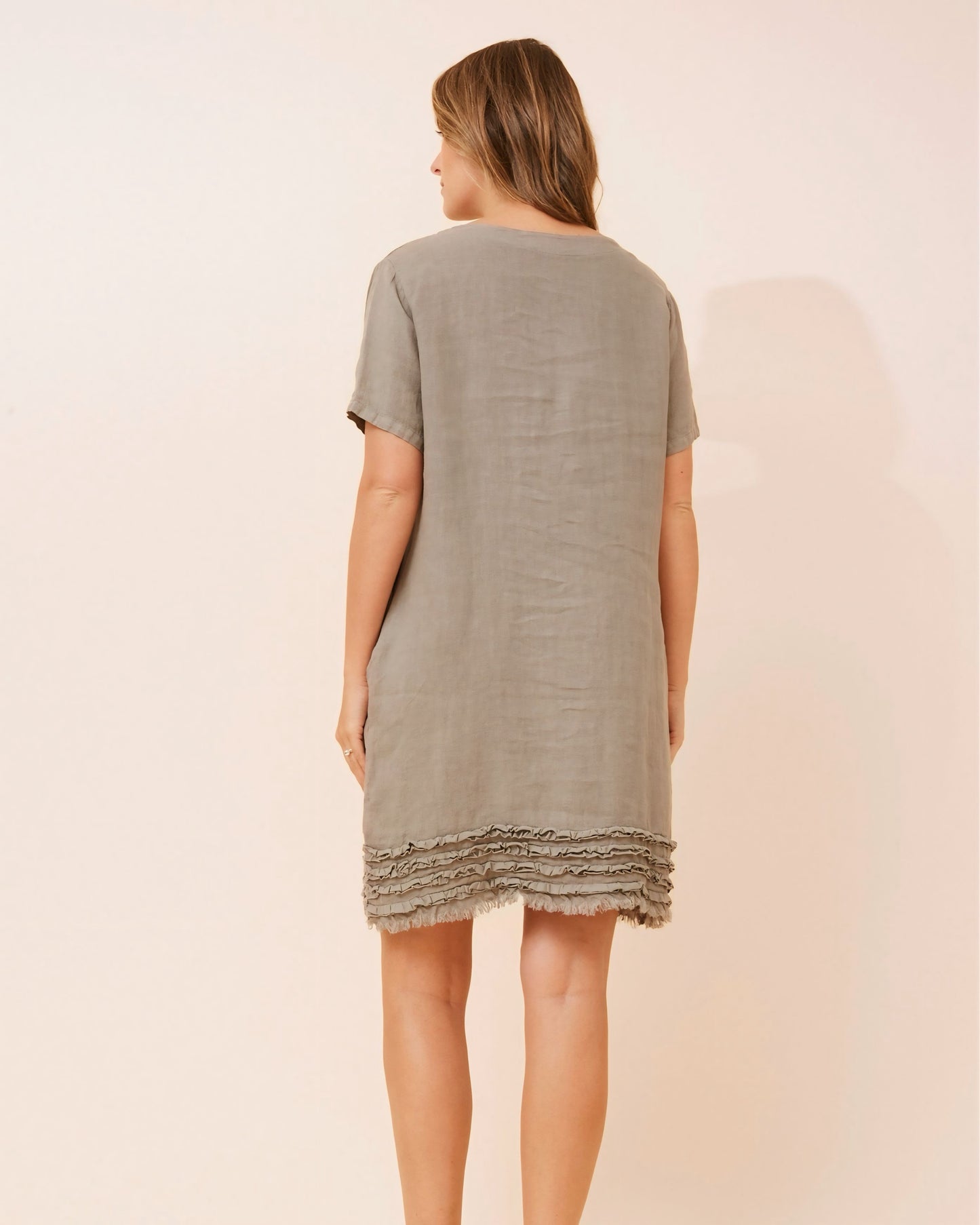 Fiona Detail Frill Linen Dress