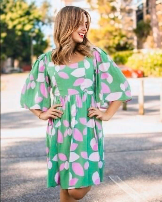 Amera Flute Sleeve Midi Dress
