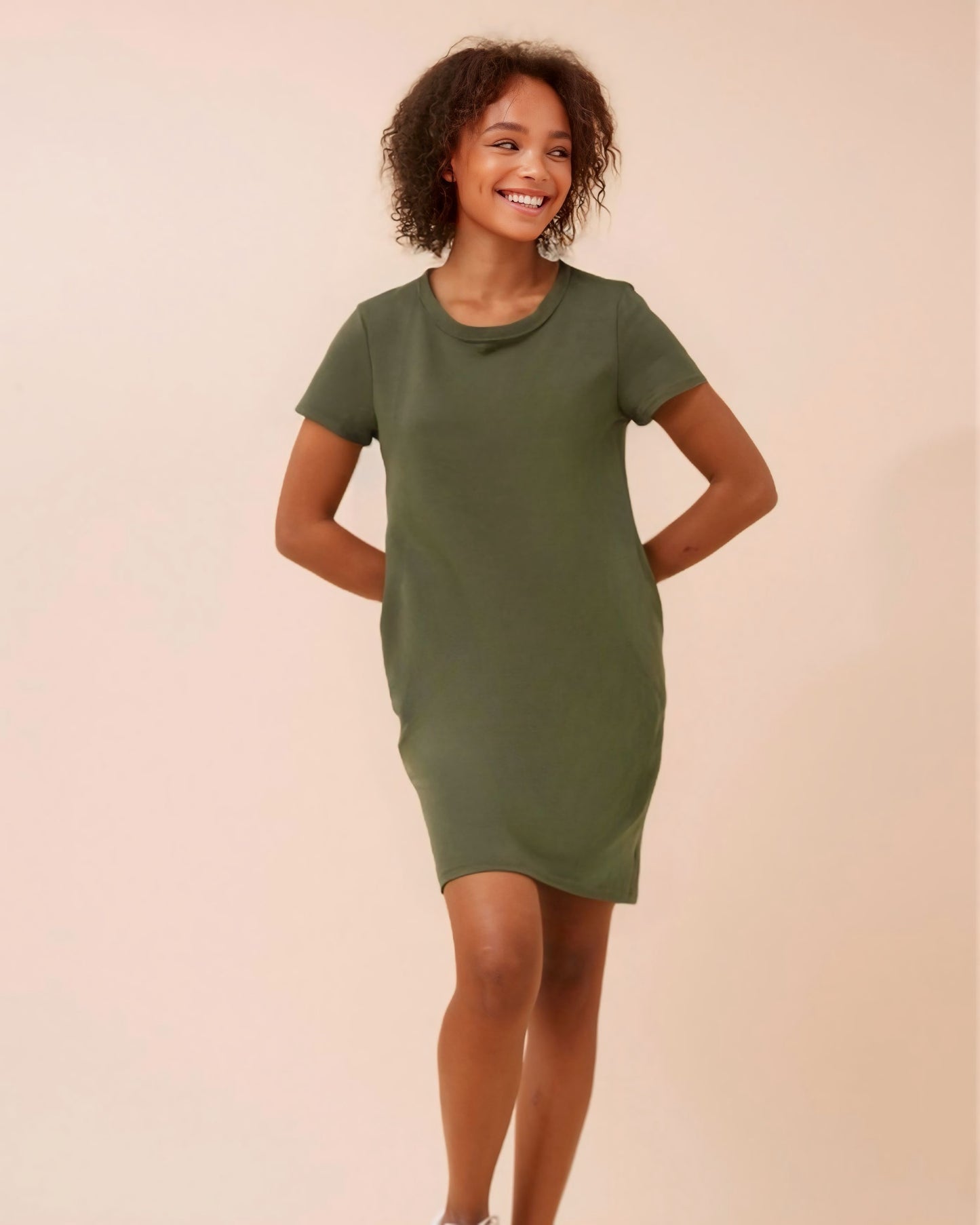 Chloe Khaki Side Pocket Dress