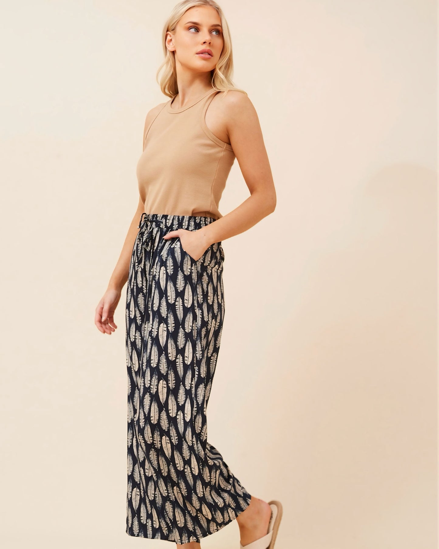 Petra Wide Leg Elastic Waist Pants