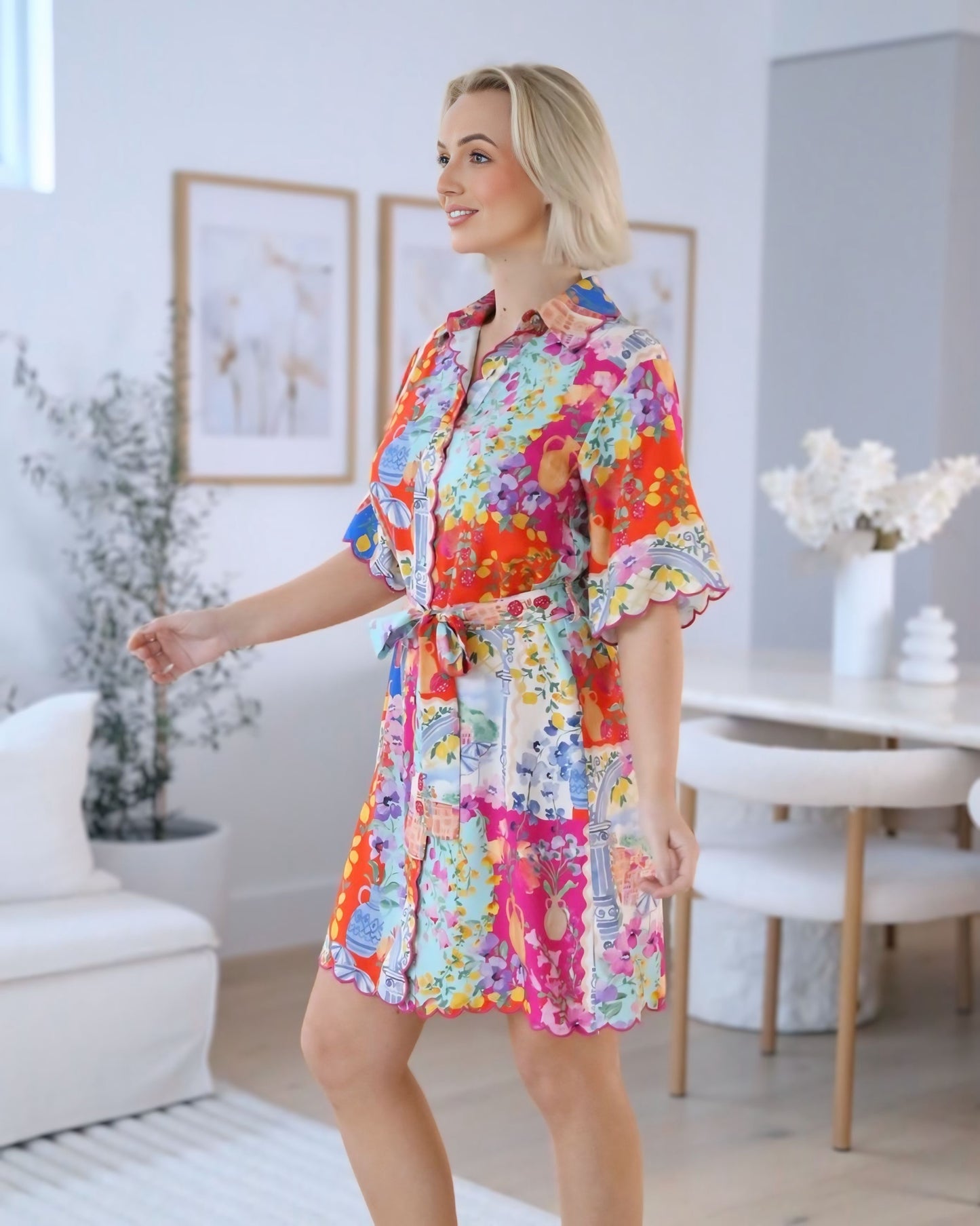 Paris Exclusive Flower Print Dress