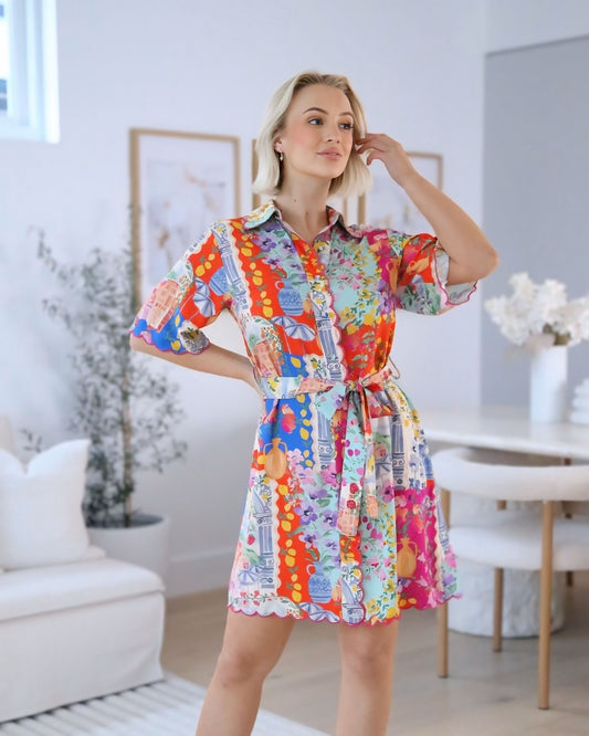 Paris Exclusive Flower Print Dress