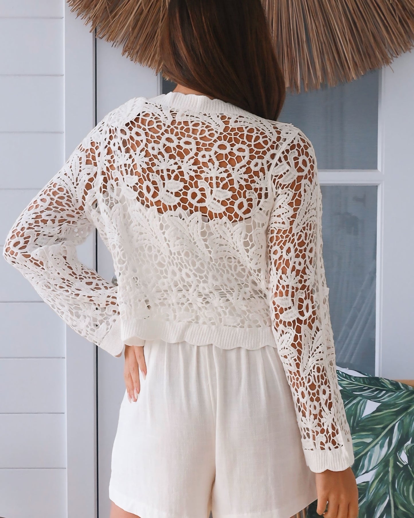 Silvia Crochet Button Front Cardigan