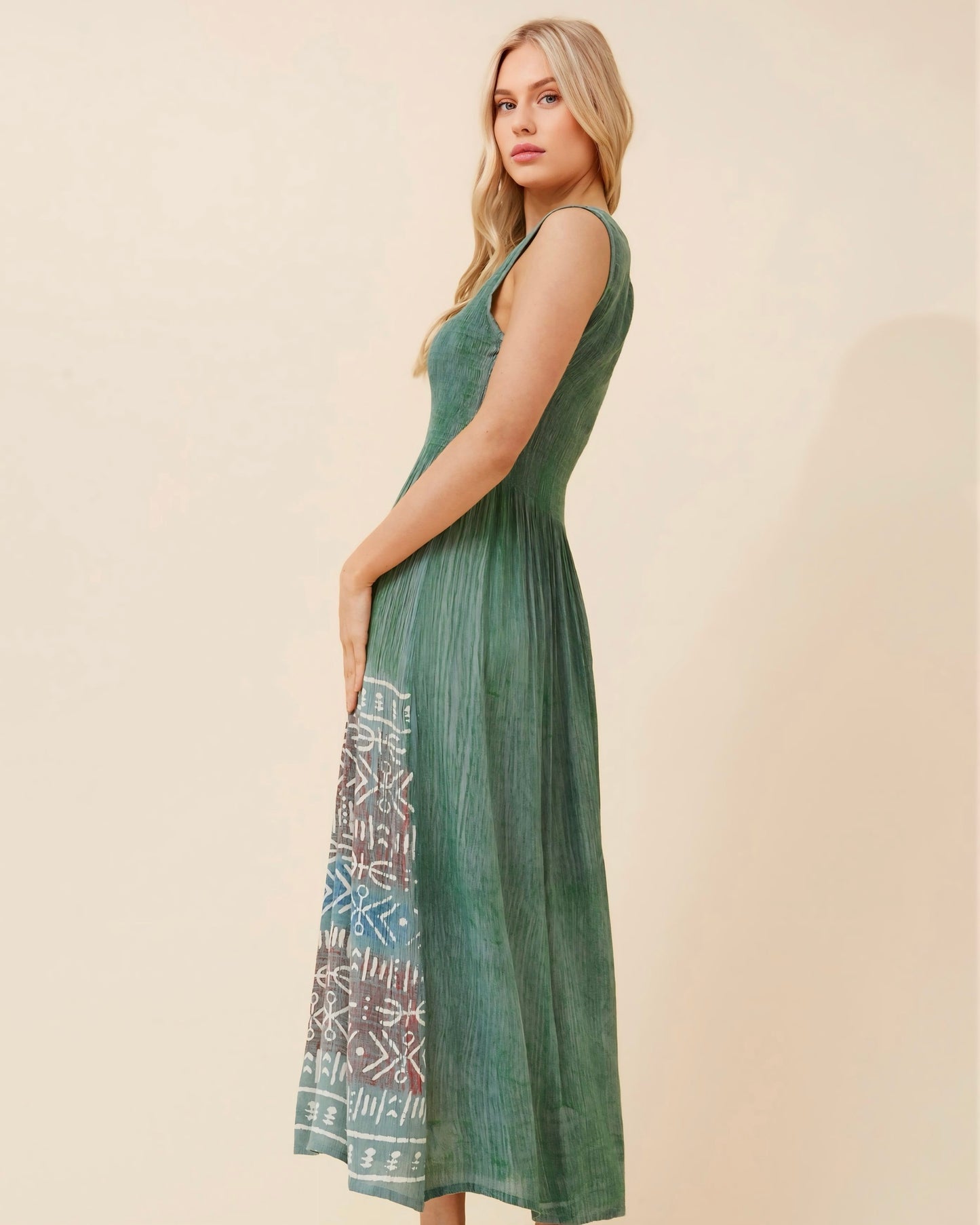 Nancy Shirred Top Maxi Dress