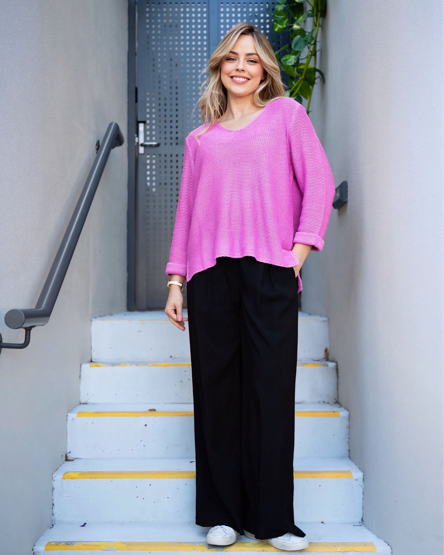 Violet Pullover V Neck Top
