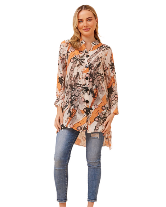Georgia Long Button Front Shirt