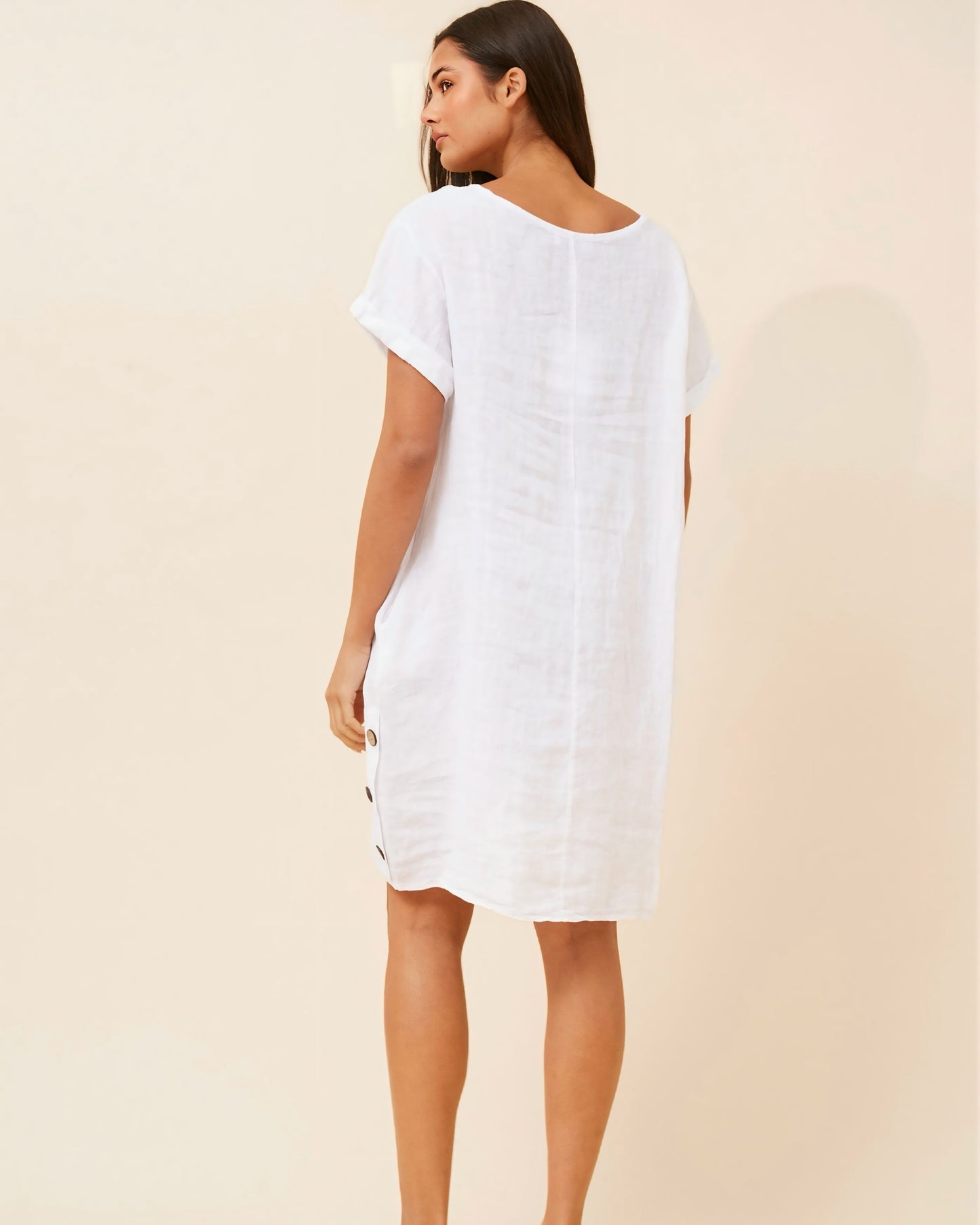 Stella Cap Sleeve Linen Dress