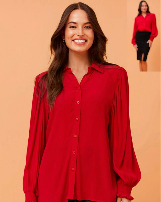 Stella Button Front Blouse