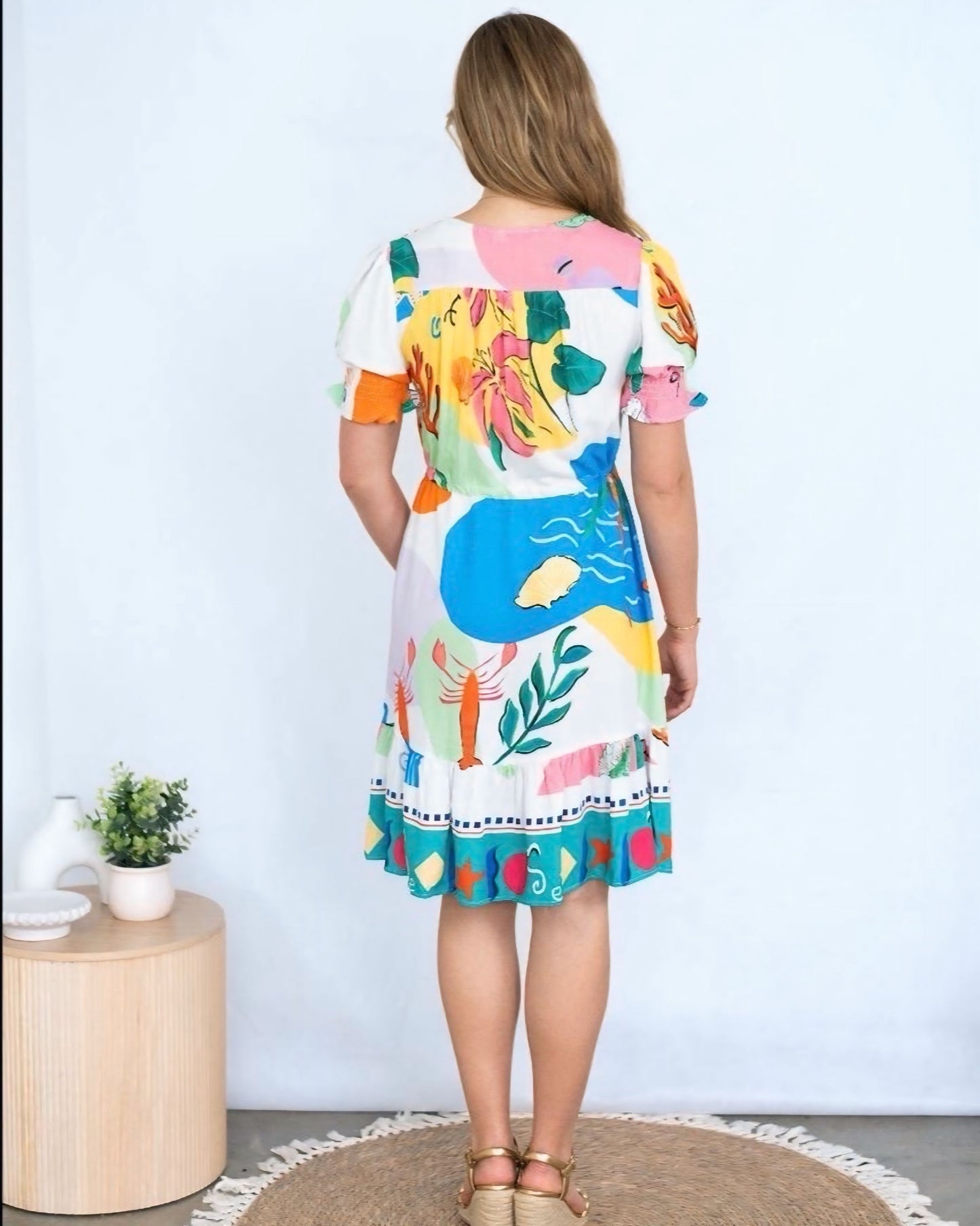 Sandy Sea Side Print Dress