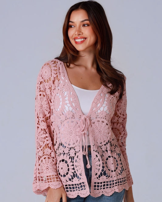 Jess Tye Front Crochet Cardigan