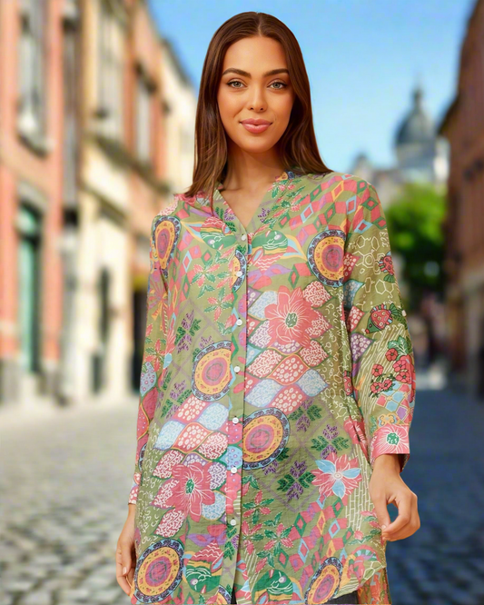 Karla Flower long Shirt