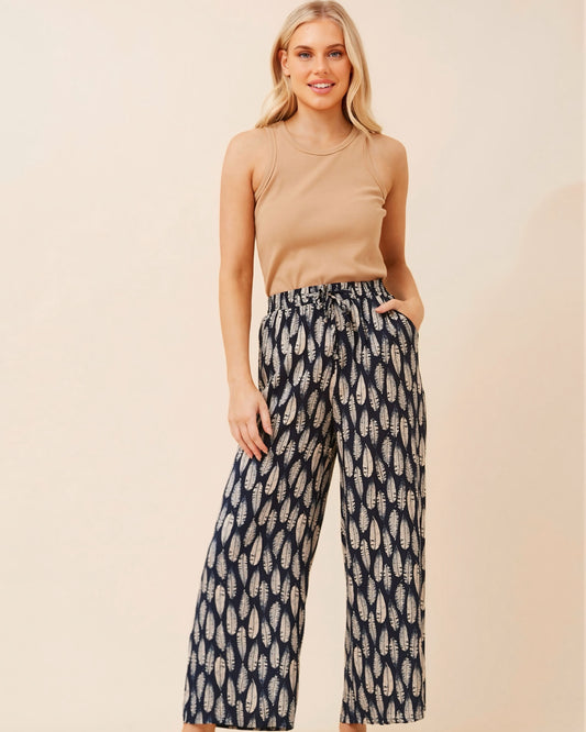 Petra Wide Leg Elastic Waist Pants
