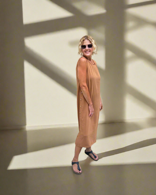 Charlie Mocha Linen Dress