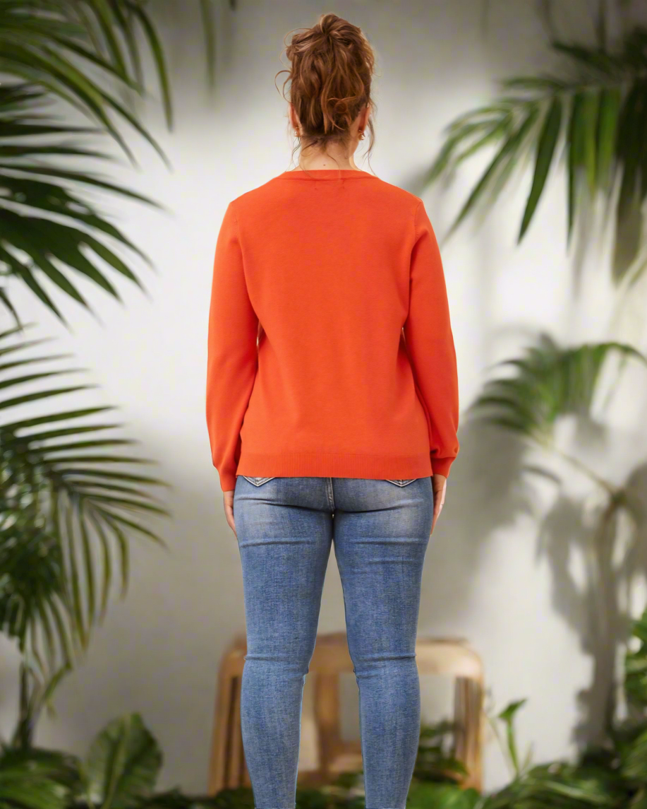 Basic Orange Knit Top