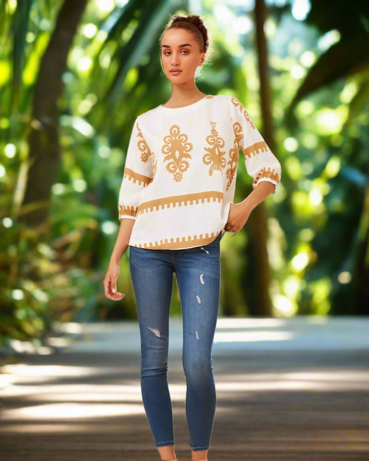 Valda Self Print Top