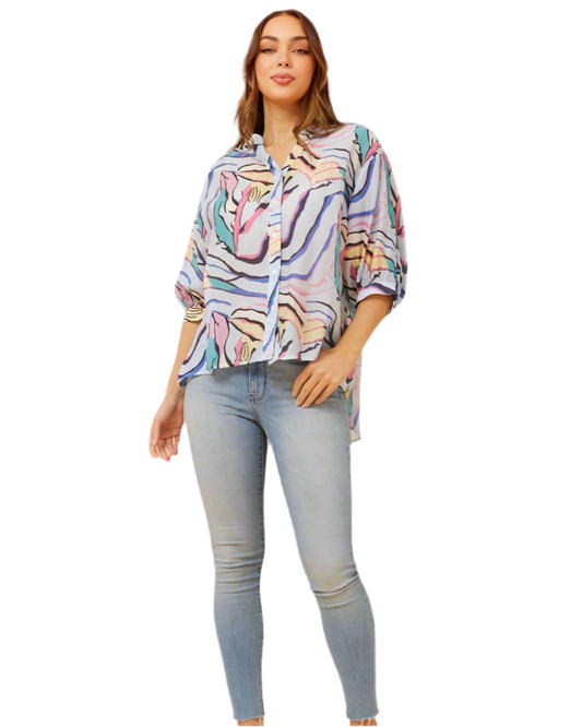 Julia Button Front And Back Blouse