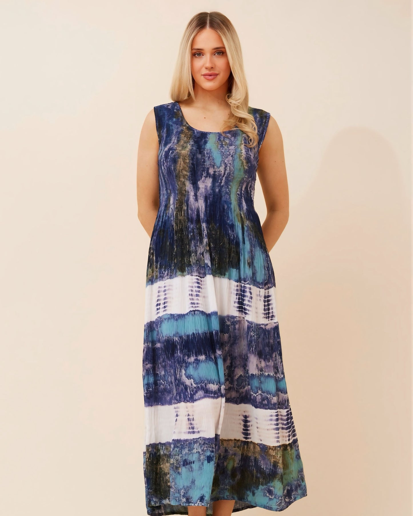 Sky Shirred Top Maxi Dress