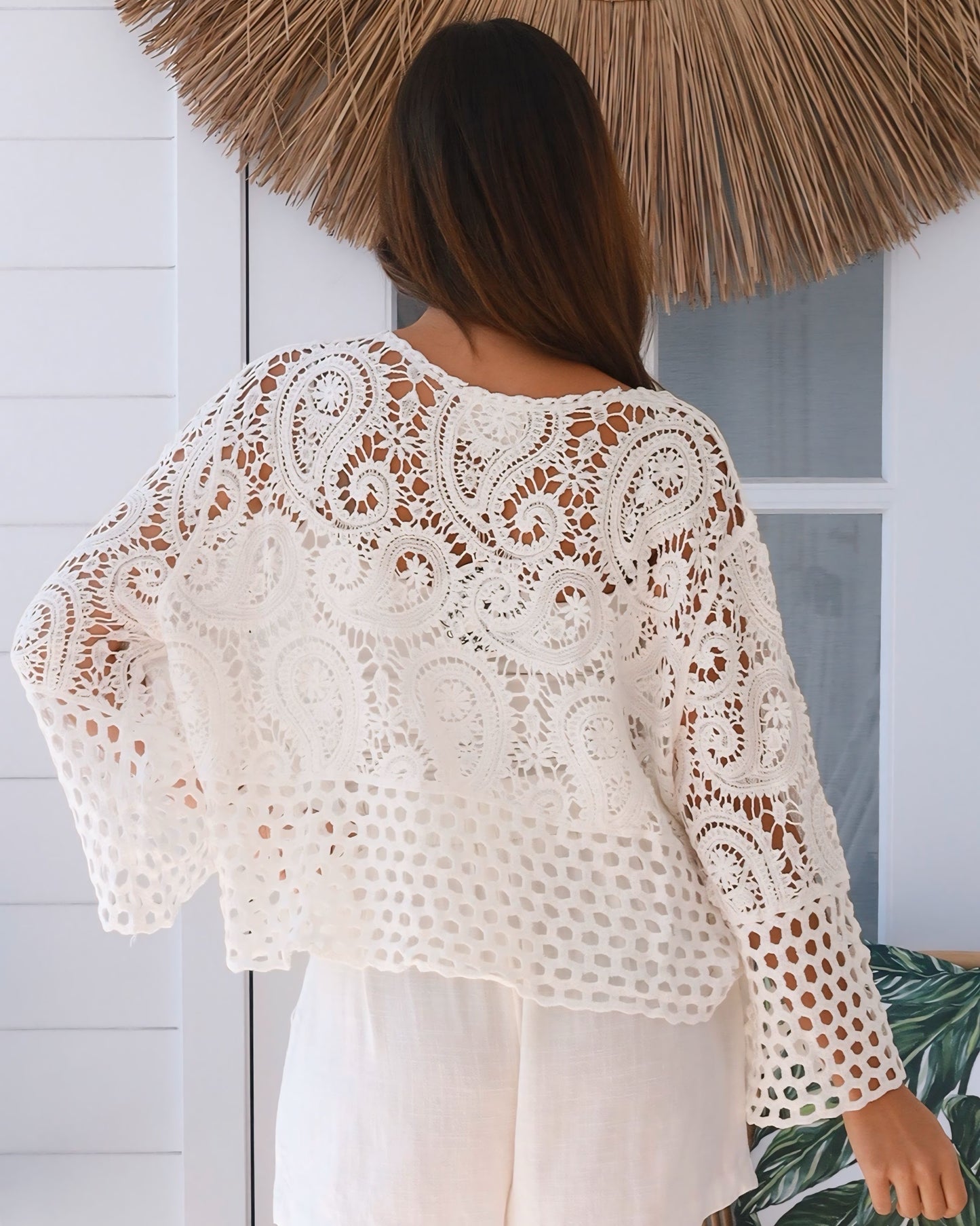 Bella Crochet Tye Front Cardigan