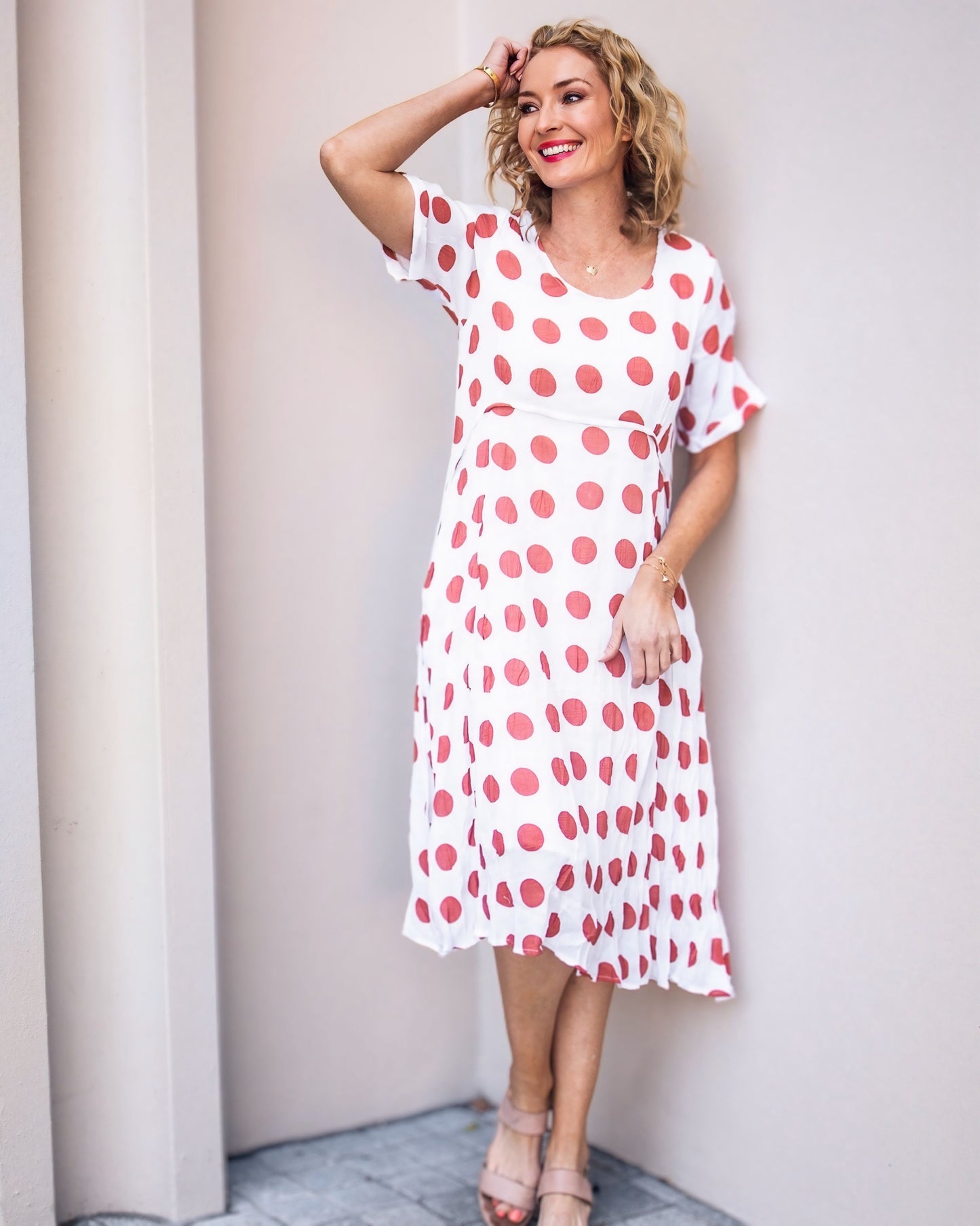 Sally Spot Print Panel Dress