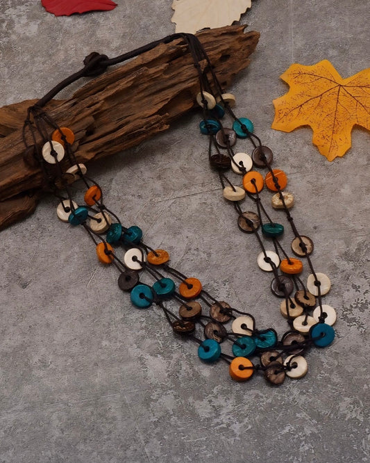 Button Resin Colourful Necklace