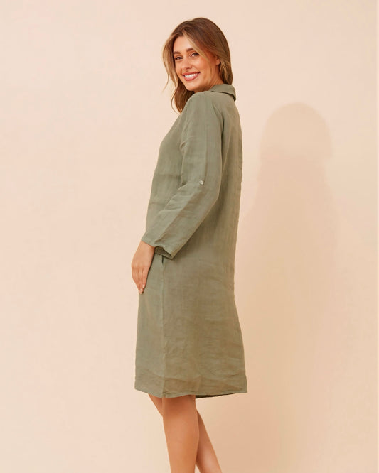 Regina Linen Shirt Dress
