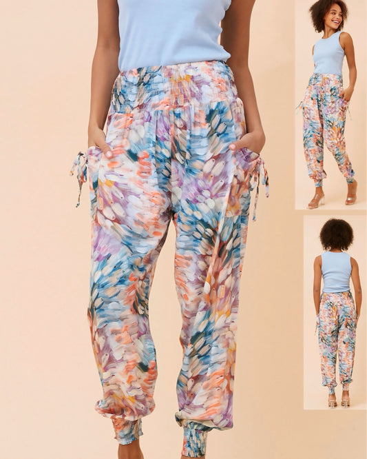 Penny Side Pocket Printed Harem Pants