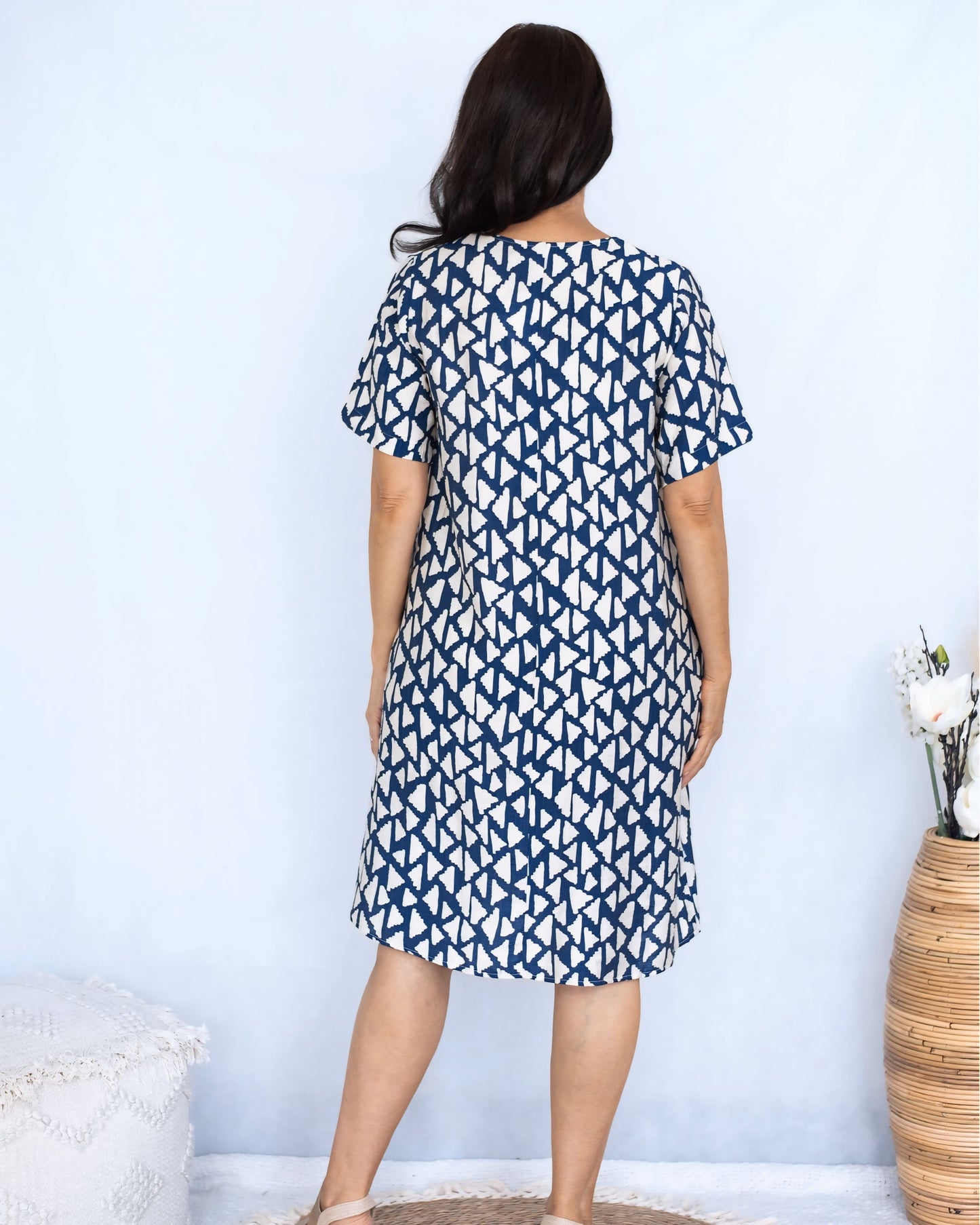 Scarlet Navy Print Midi Dress