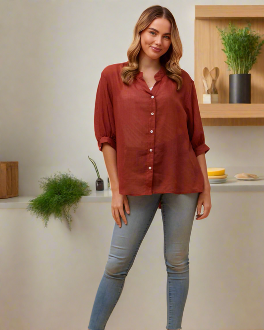 Rusty Button Front Shirt