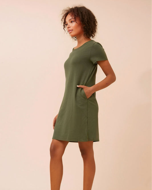 Chloe Khaki Side Pocket Dress
