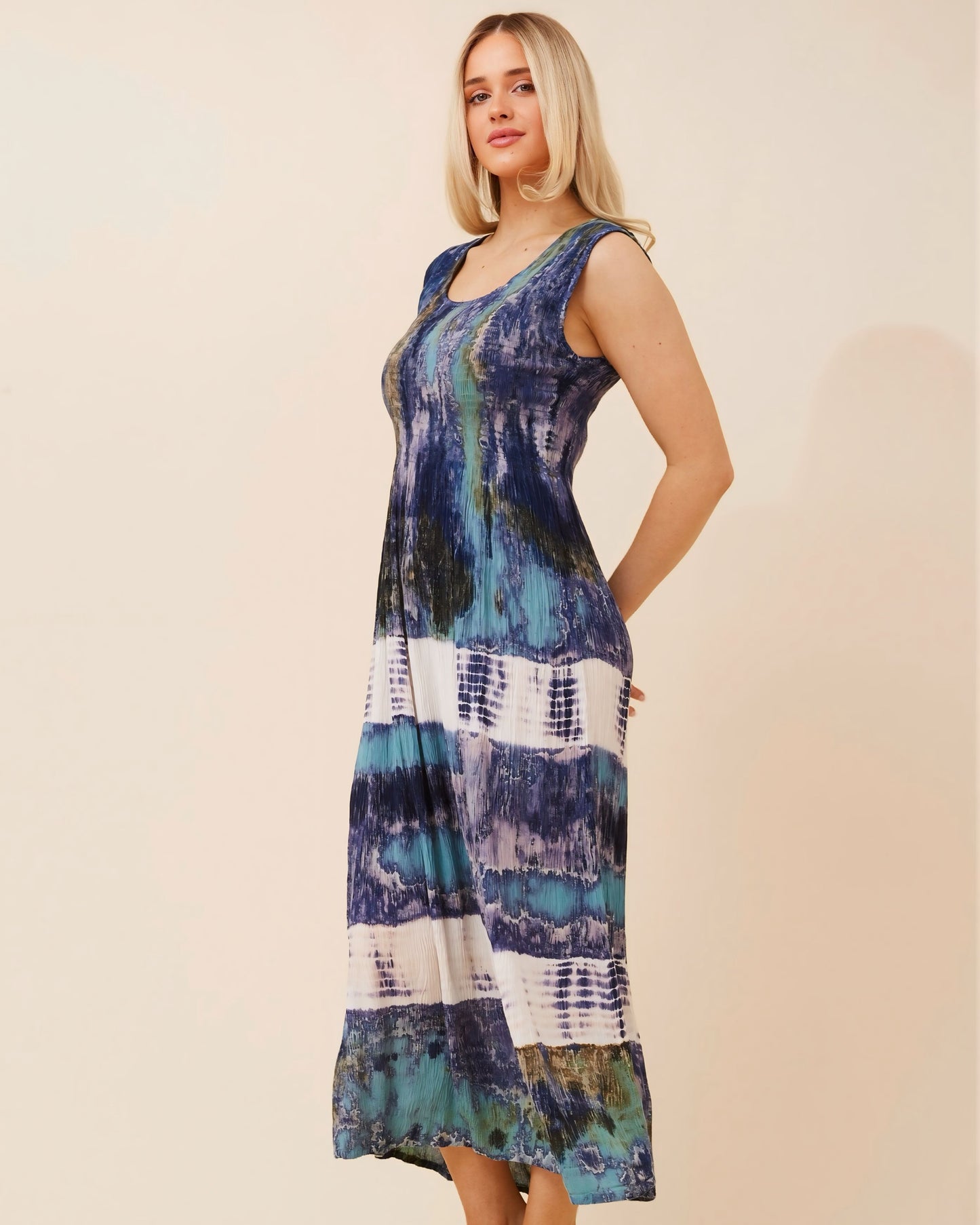 Sky Shirred Top Maxi Dress