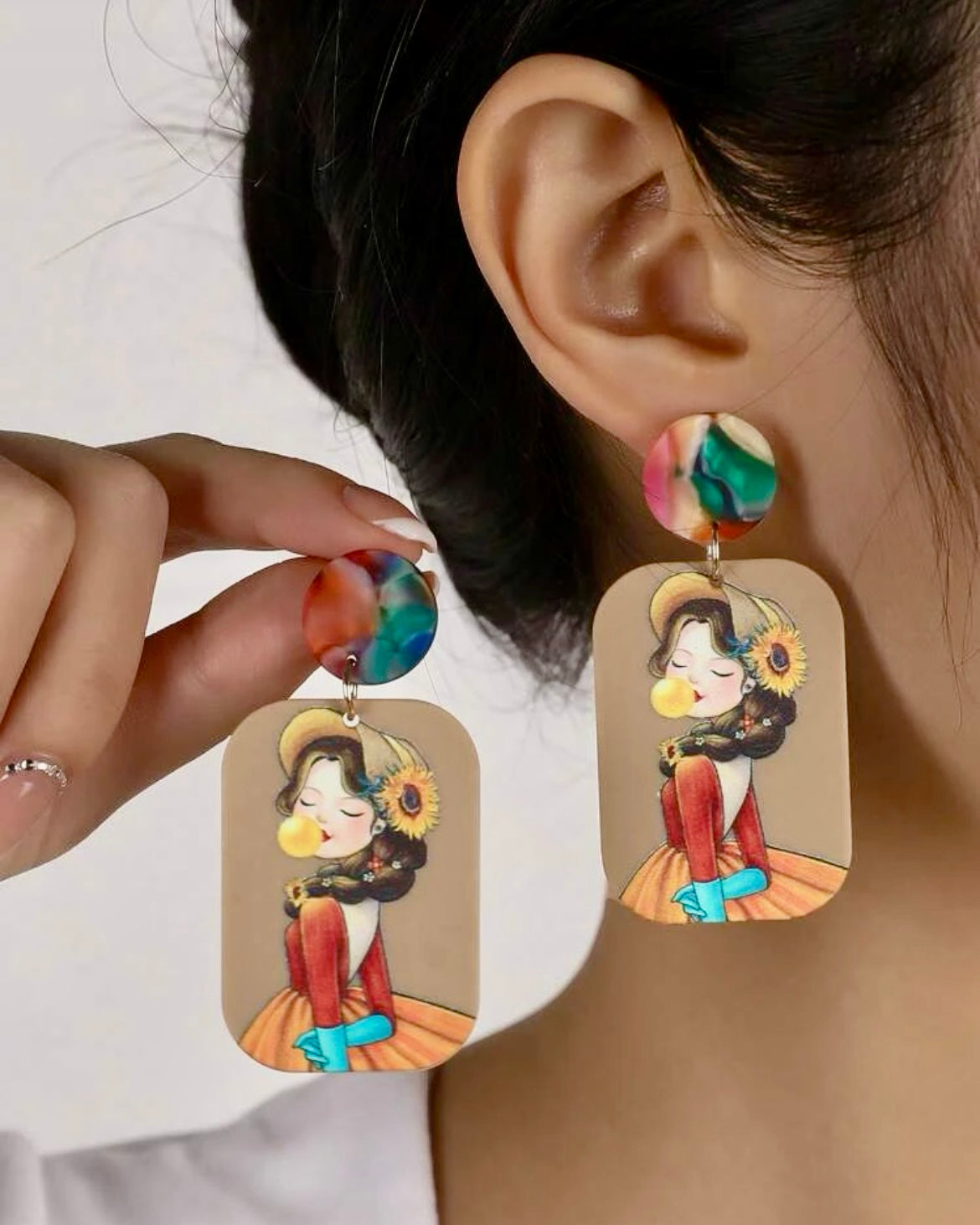 Girl Print Earrings