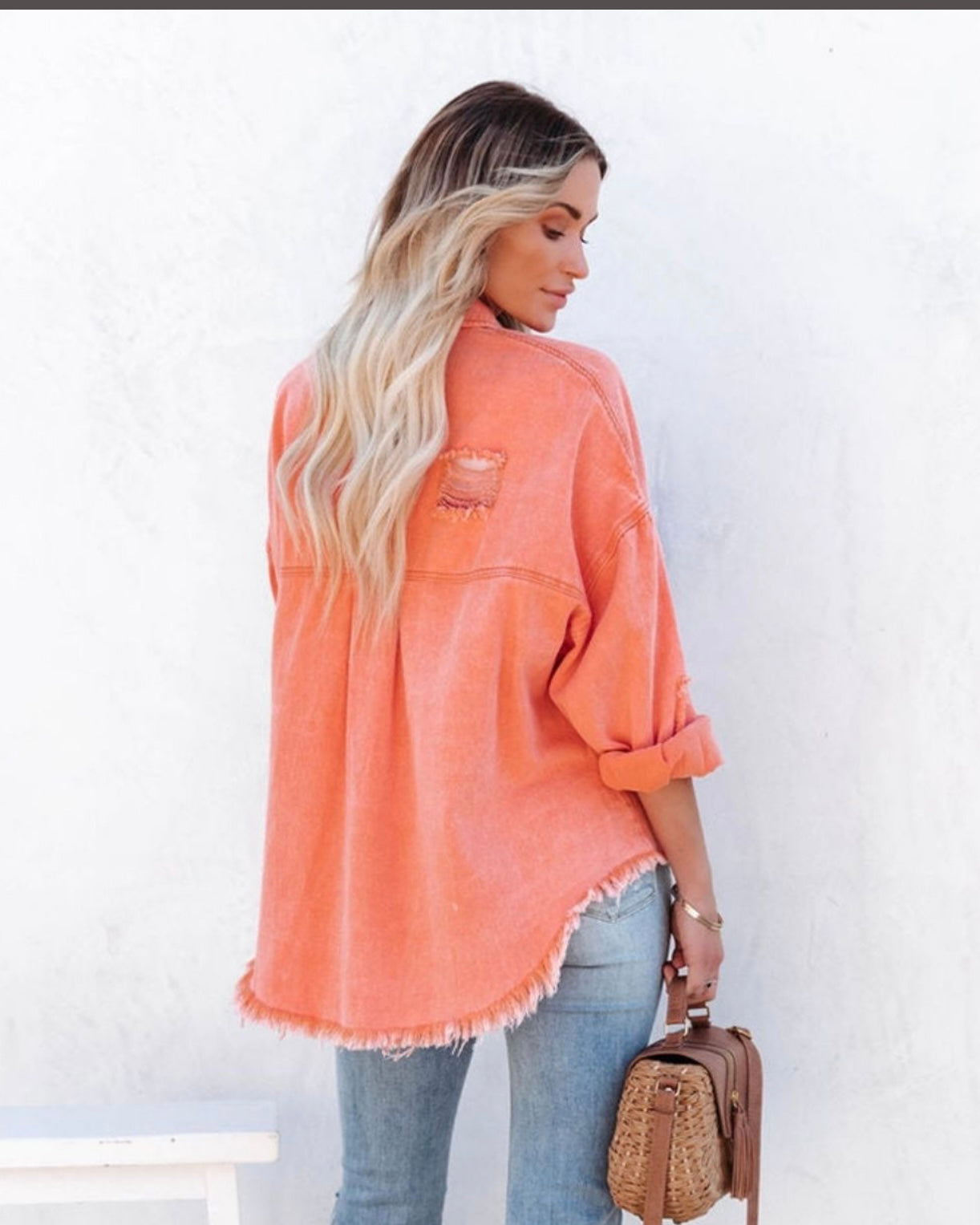 Relaxed Fit Denim Apricot Jacket