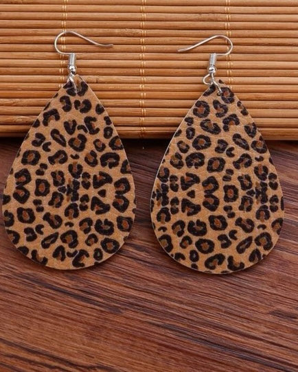 Oval Leopard Earrings