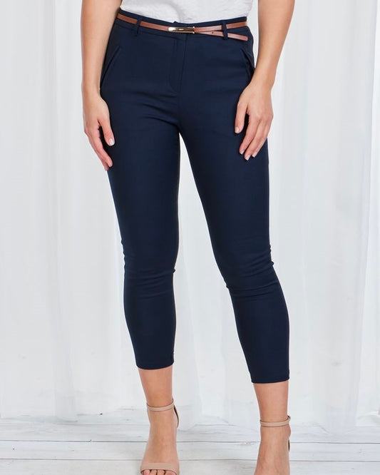 Stretch Pull On Navy Pants