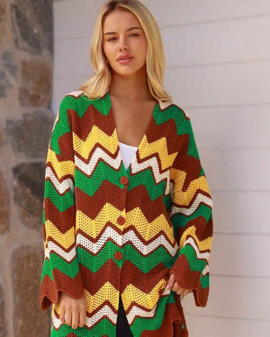 Seda Crochet Knit Cardigan