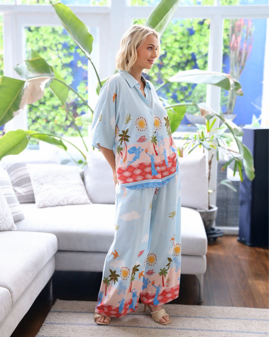 Sandy Tropical Shirt And Pants Set
