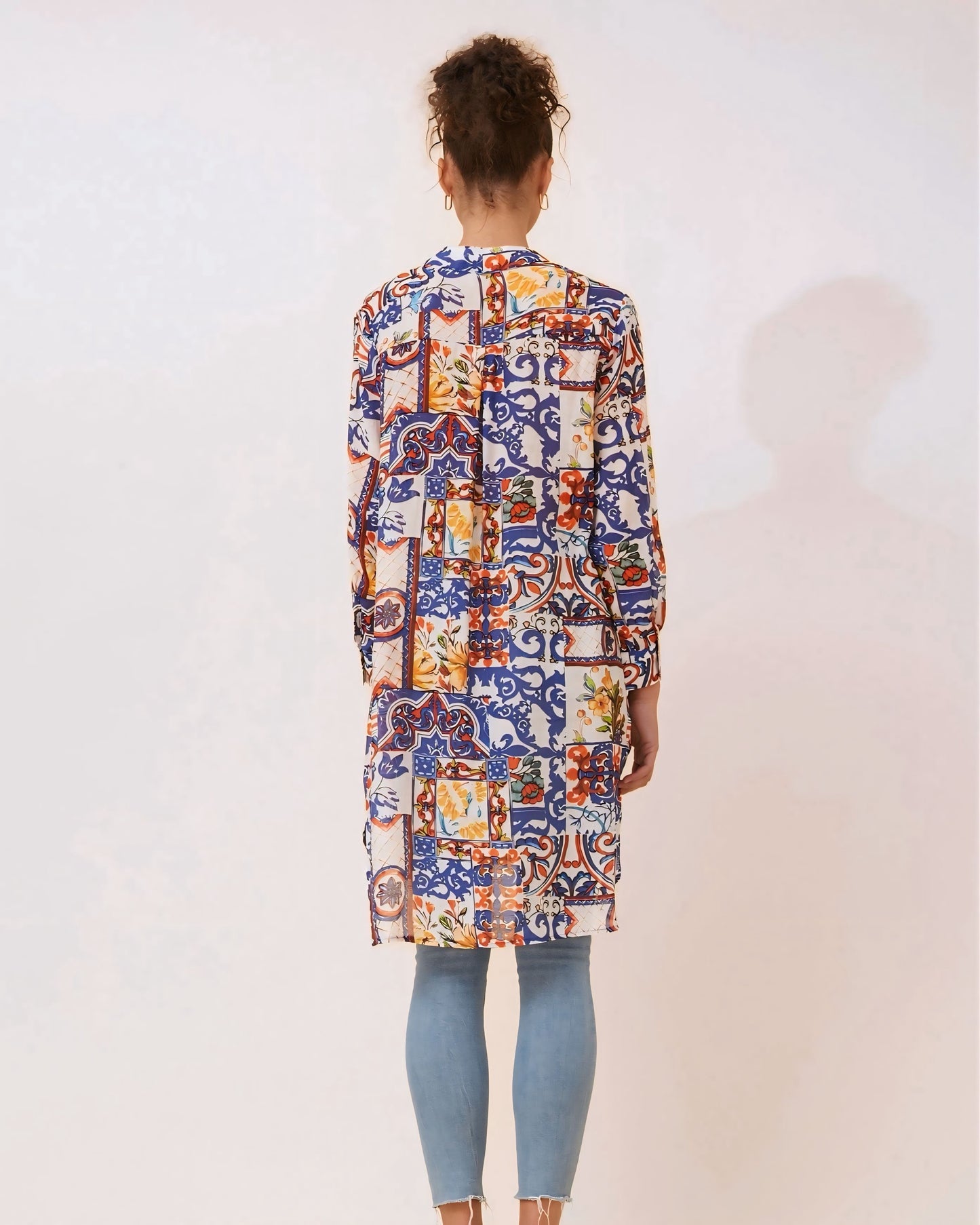 Sarah Long Button Front Shirt